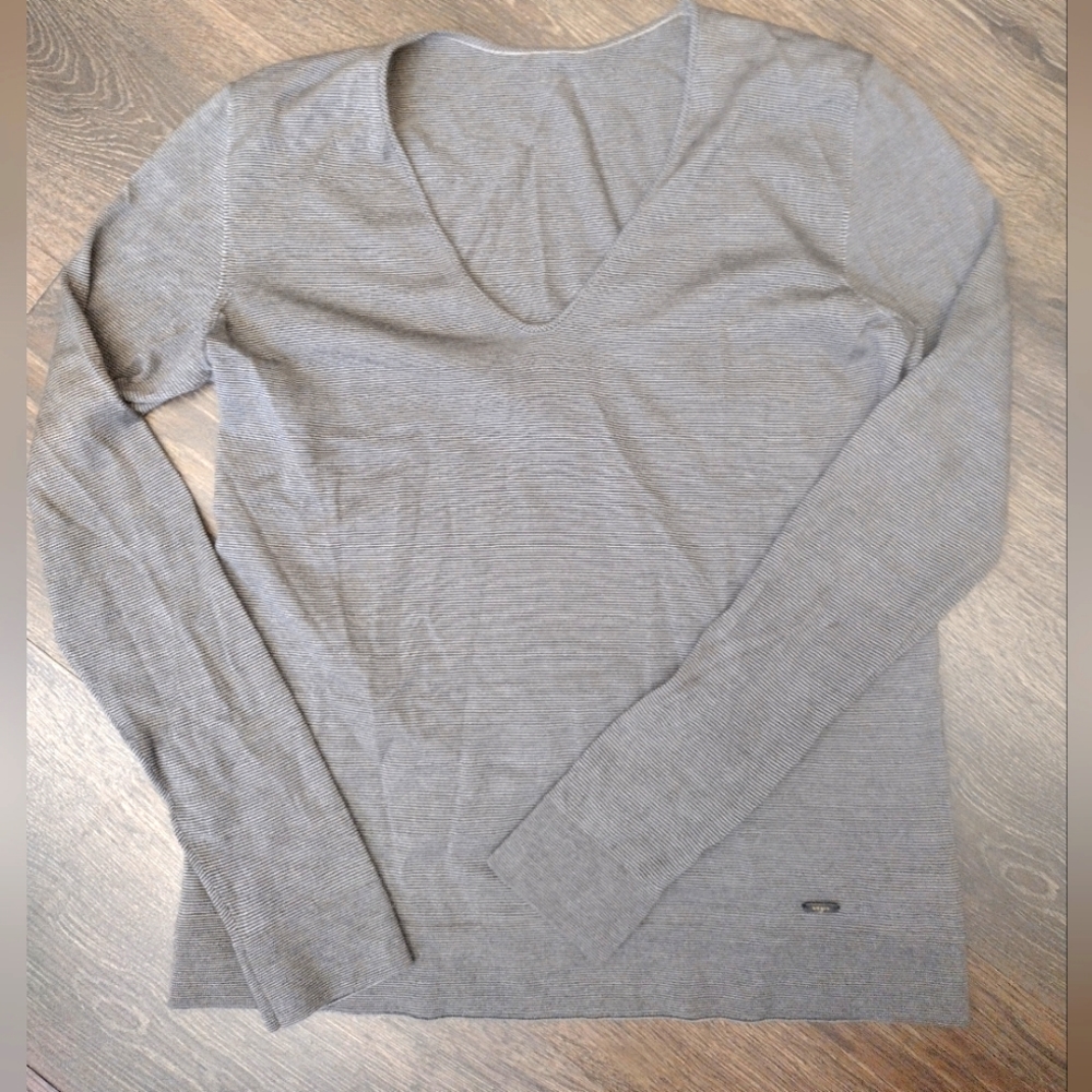 AKRIS long sleeve v-neck top Silk/cashmere